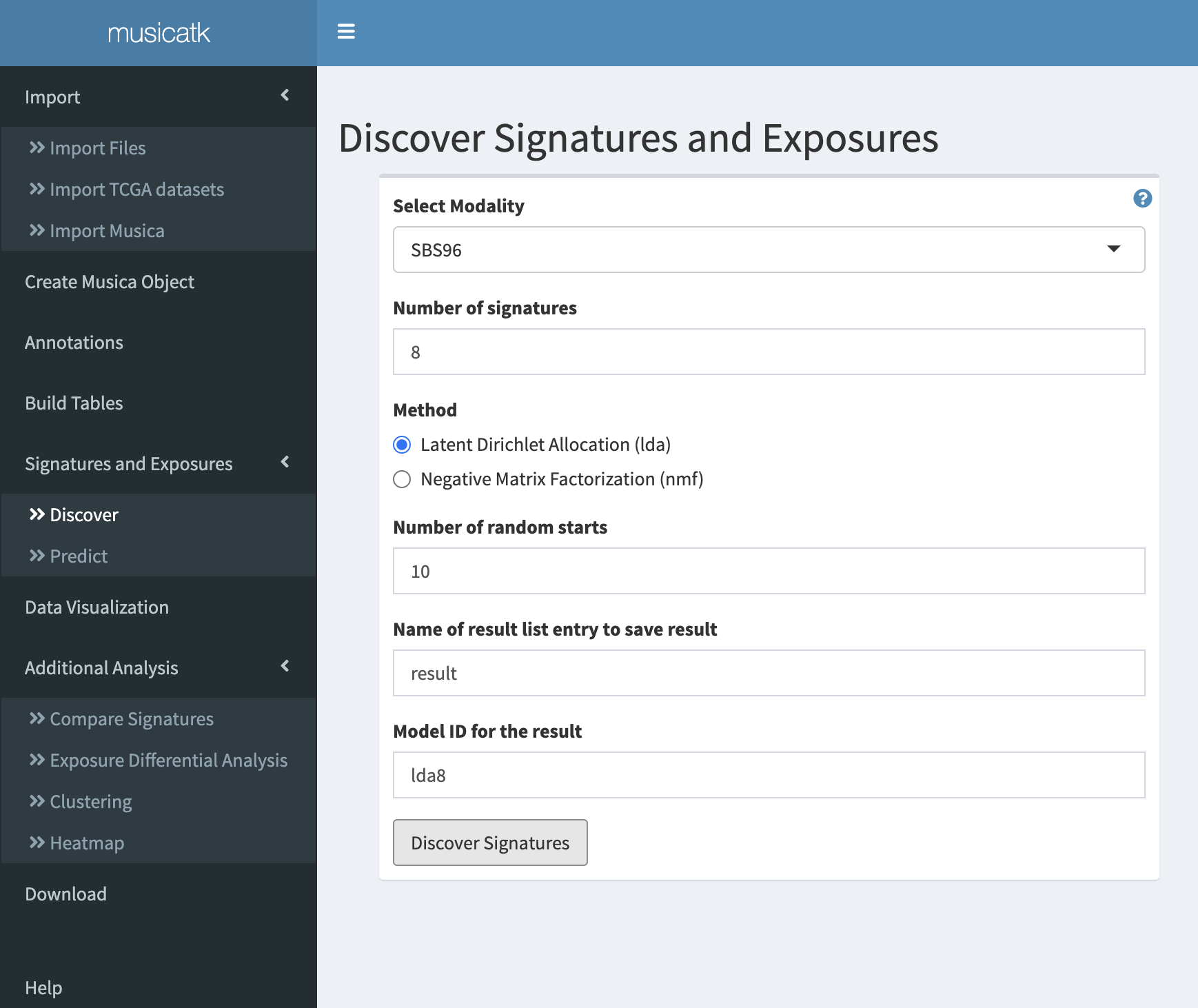 screenshot of discover tab